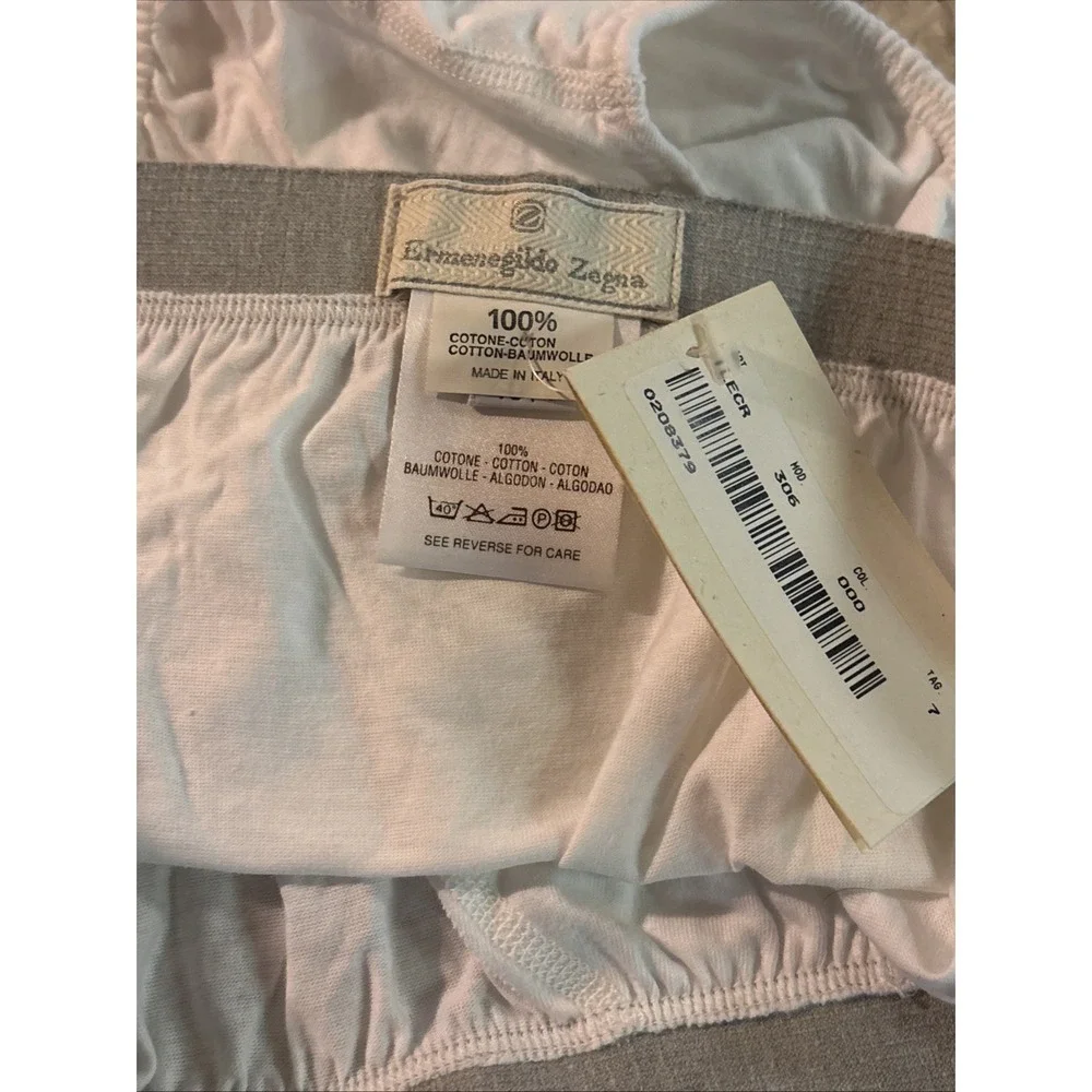 Vintage ERMENEGILDO ZEGNA Intimo Cotton Men's‎ Bikini Brief Underwear White 2XL